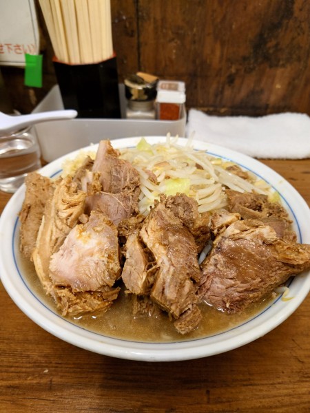 「大豚W  ネギ  ニンニク  カラメ」@ラーメン二郎 品川店の写真