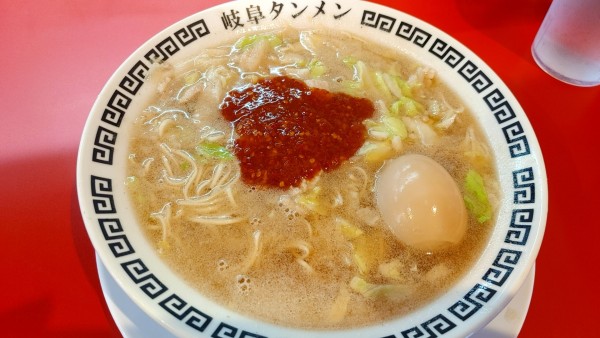 「岐阜タンメン　５辛　味玉トッピング」@岐阜タンメン 松本店の写真