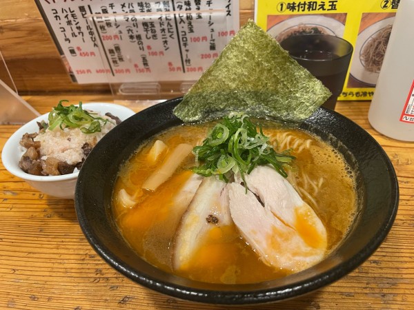 「海老蕎麦 + チャーシューご飯」@中華そば 一陽来復の写真