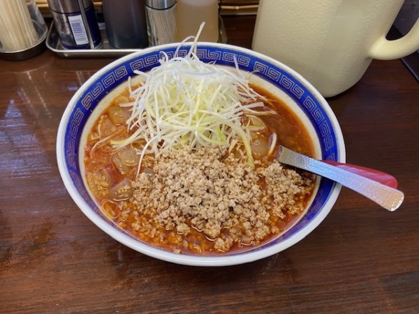 「上担々麺（中辛）＋ライス」@江ざわの写真