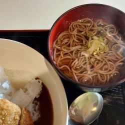 カツカレー定食のミニ蕎麦 900円