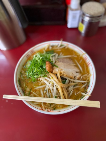「味噌ラーメンスタミナもやし炒めトッピング」@八福神の写真