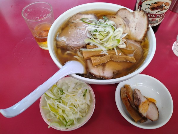 「チャーシューメン¥1050+ネギ¥100+瓶ビール¥650」@一品香 小山の写真