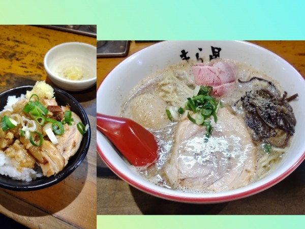 「2種盛りチャーシューどとんこつ+味玉、GAB丼」@きら星の写真