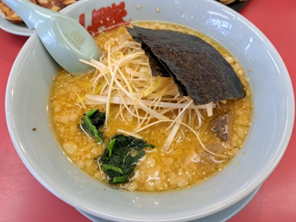 「特製味噌ネギラーメン背脂」@ラーメン山岡家 水戸城南店の写真