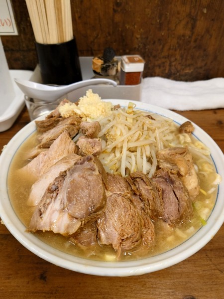 「大豚W  ねぎ  ニンニクマシ  カラメ」@ラーメン二郎 品川店の写真