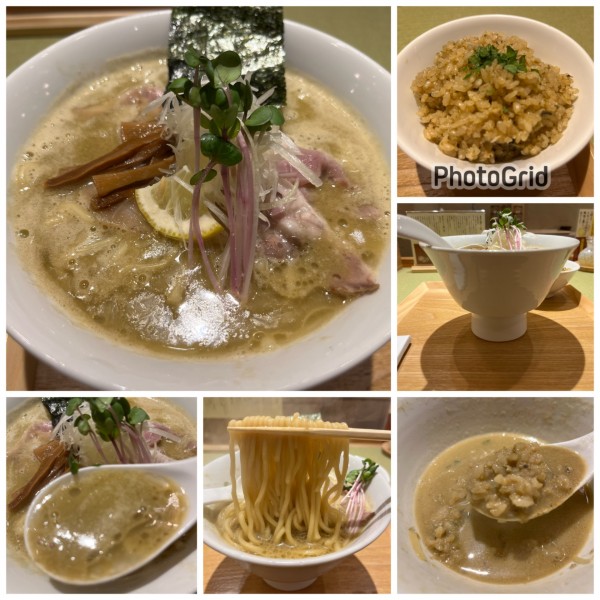 「濃厚牡蠣らぁ麺 950円 牡蠣飯280円」@らぁ麺 牡蠣と貝の写真