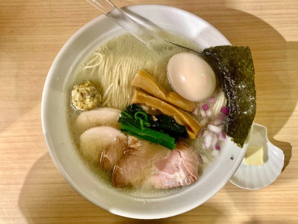 「サッポロ赤星→特製牡蠣塩そば＋貝めし（小）」@貝出汁 中華そば 竹祥の写真