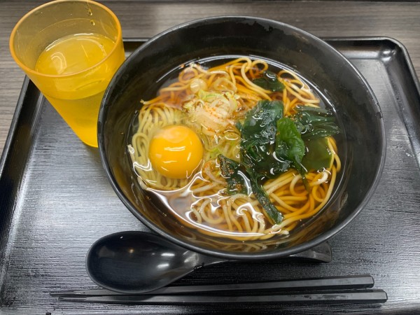 「かけそば400円+無料玉子」@にゅー曳舟そばの写真