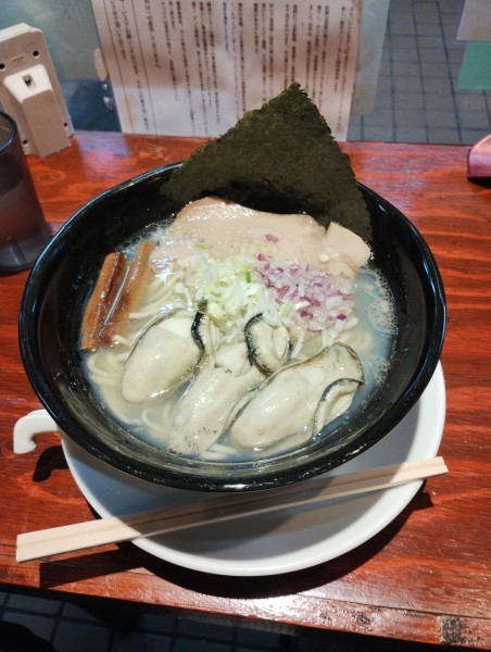 「カキ塩ラーメン　1200円」@らーめん おおはしの写真