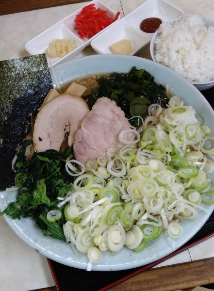 「和風ラーメン+きざみネギ､半ライス」@ラーメンショップ 塚崎店の写真