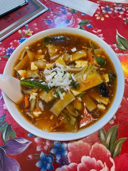 「麻辛麺(1050円)+刀削麺変更(100円)」@福楼の写真