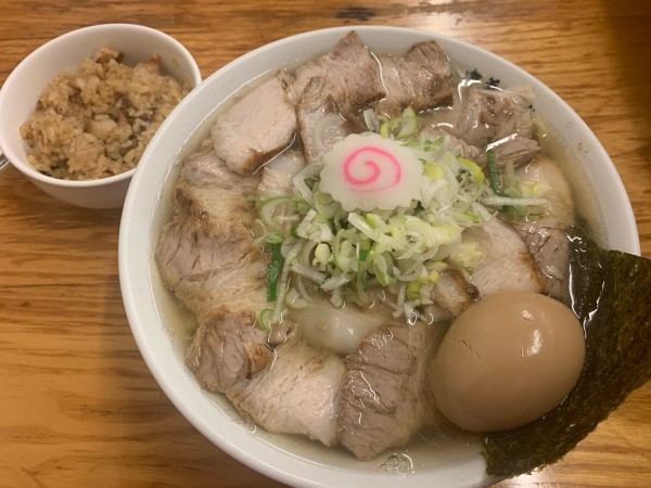「肉そば大盛り＋味玉＋肉ご飯」@中華そば 馥の写真