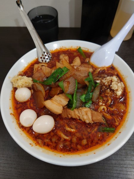 「辛いスタ満ソバ」@元祖スタミナ満点らーめんすず鬼 狭山ヶ丘分店の写真