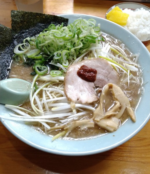 「中華そば塩+きざみネギ+半ライス」@ラーメンショップ 足利50号店の写真