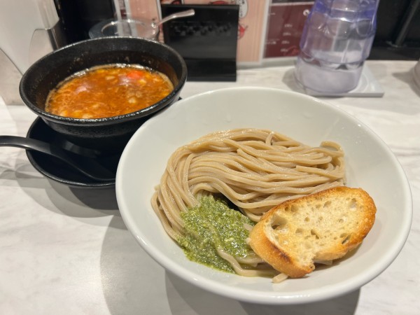 「海老トマトつけ麺」@つけ麺 五ノ神製作所 名古屋驛麺通り店の写真