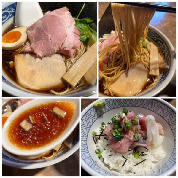 「煮干しそば黒醤油 930円 海鮮丼 600円」@寿製麺よしかわ 川越店の写真