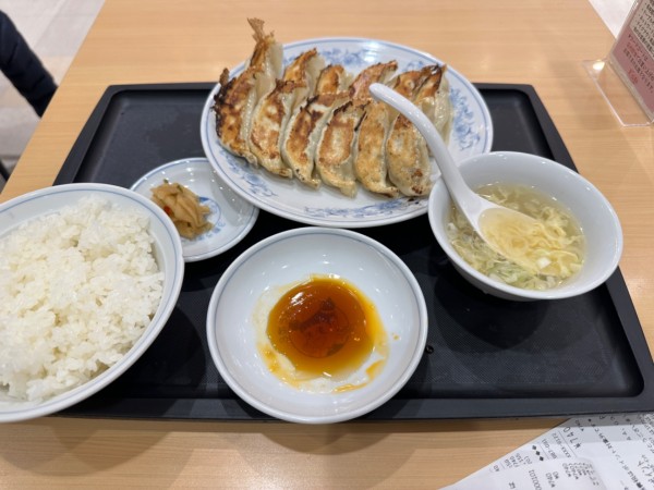 「ダブル餃子定食（並盛）740円」@ぎょうざの満洲 イーサイト高崎店の写真