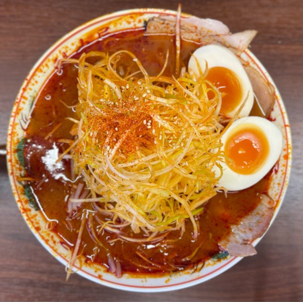 「辛みそ玉子ラーメン、辛ネギ」@ラーメン 魁力屋 川崎新城店の写真