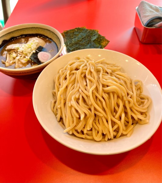 「肉つけ麺【TP】大盛、味たま、海苔」@中華そば ふくもりの写真