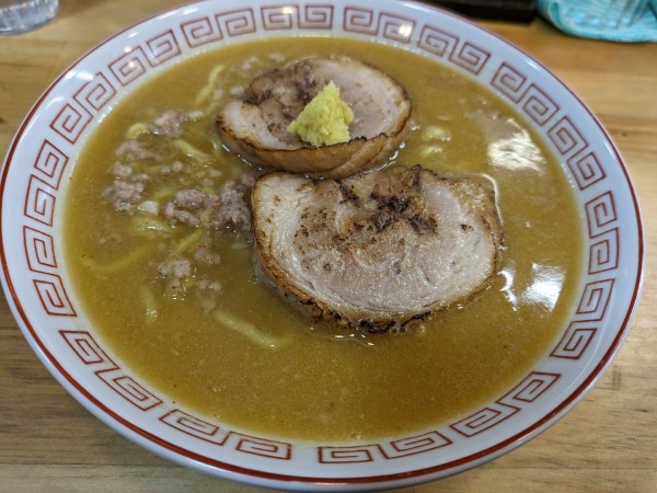 「無料クーポンお試し味噌中華そば➕チャシュー2枚➕中ライス」@トキワの写真