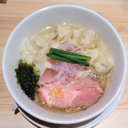 青森拉麺 白(塩) 細麺･柚子有り＋ワンタン(4個)