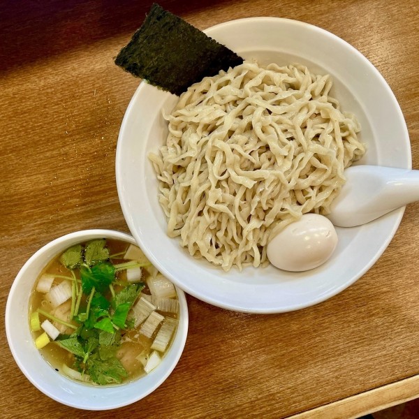 「キリン一番搾り生→味玉塩つけめん 大盛」@らぁめん山と樹の写真