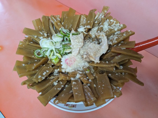 「メンマ中華 1200円(油多め)」@大むら支店の写真