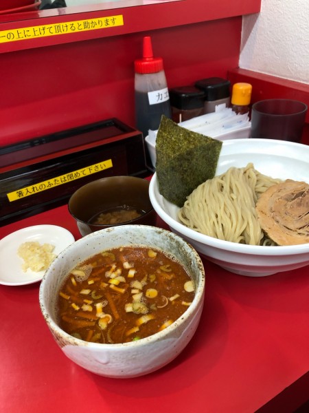 「辛味つけ麺細麺中盛」@ら～めんコジマル 宮野木店の写真