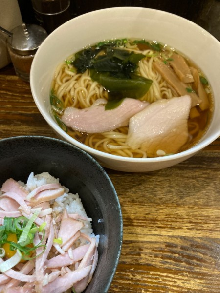 「イリコそば¥780＋チャーシュー丼¥280＋α」@中華そば いぶきの写真