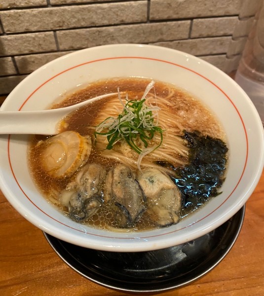 「[限定]カキ・ホタテミックス醤油soba¥1200」@麺処 源玄の写真