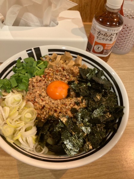 「まぜそば・特盛（１１００円）」@油そば・まぜそば ロマン 本店の写真