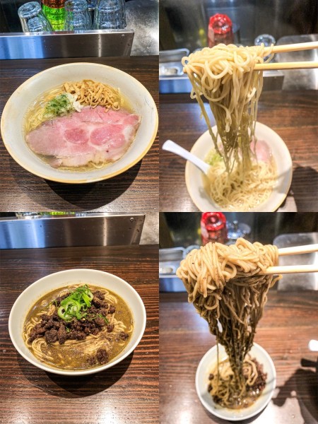 「潮そば+和え玉（イカ墨坦々）」@大磯 海そばの写真