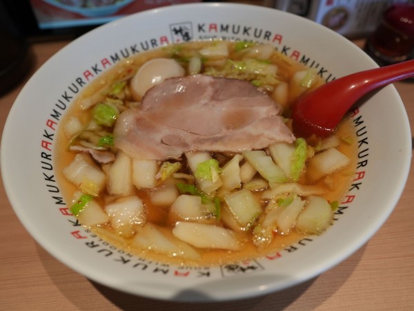 「おいしいラーメン 麺硬め＋サービス味玉」@どうとんぼり神座 浅草ROX3G店の写真