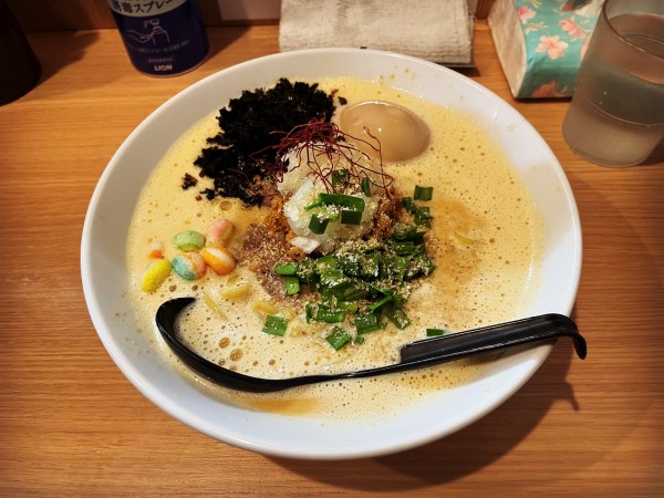 「限定 あん肝味噌白湯+味玉」@らーめんよっちゃん(仮)の写真