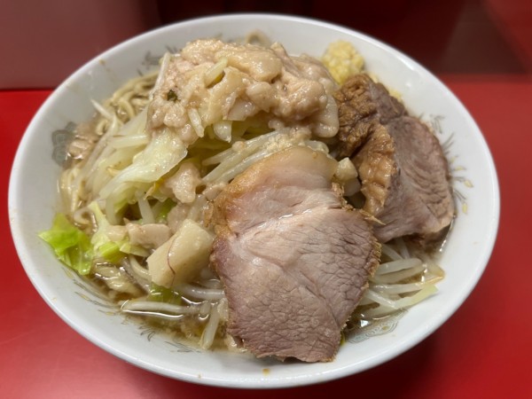 「小ラーメンニンニクヤサイアブラ」@ラーメン二郎 上野毛店の写真