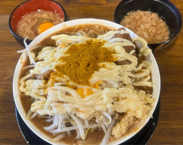 「カレーラーメン➕スライスチーズ➕アブタマ」@道の途中の写真