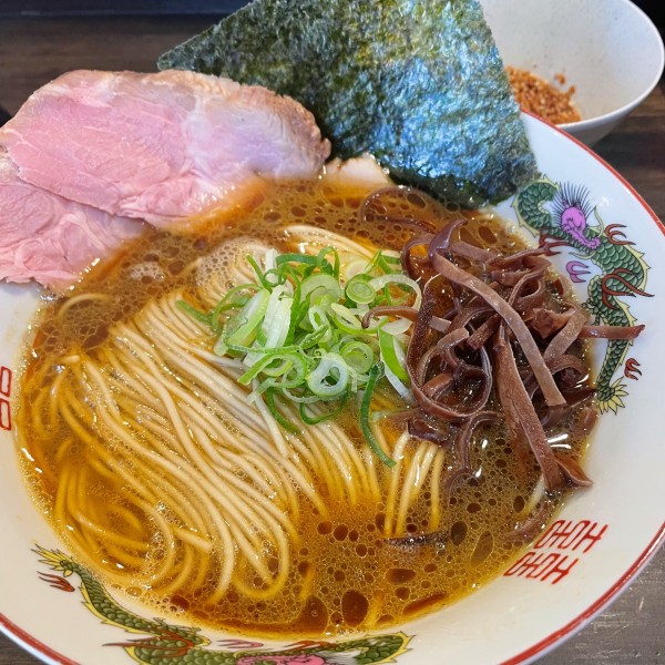 「伊工ラーメン 850円 つけ玉 100円」@燵家製麺の写真