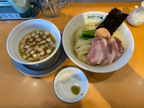 「【周年限定】鶏と鯵煮干しの淡麗つけ麺」@カッパラーメンの写真