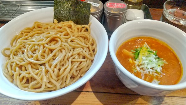 「辛つけ麺（大）辛さ普通、あつもり」@麺屋 えん寺の写真