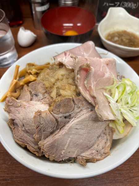 「あぶらそば小＋豚マシMIX」@どでん 西川口店の写真