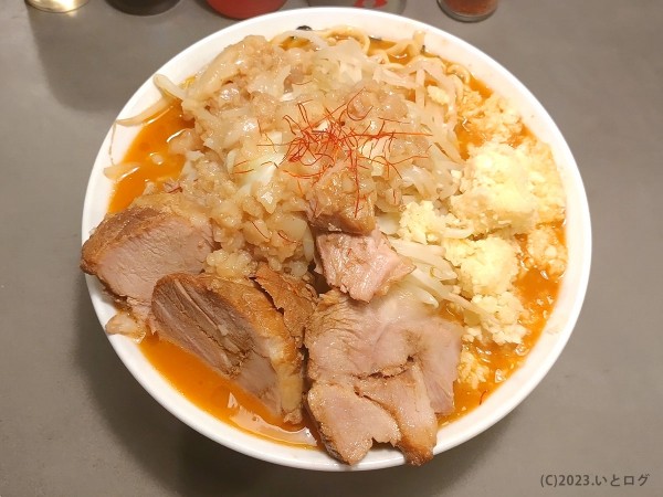 「フユカラ(Fuyukara) 豚 麺増し500g」@ラーメン山 なぜかの写真