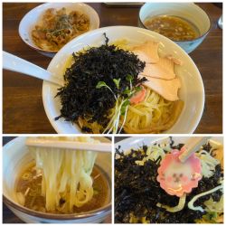 【限定】坂戸つけめん焼鯛出汁大盛1100円スタミナ丼350円