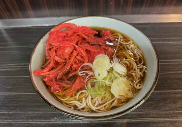 「紅生姜天そば(480円)」@文殊 浅草店の写真