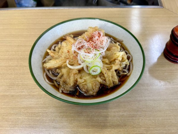 「かき揚げ天そば400円」@ふじたの写真