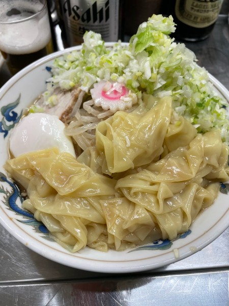 「油そば ワンタン コマネギ 半熟卵」@中華そば みたかの写真