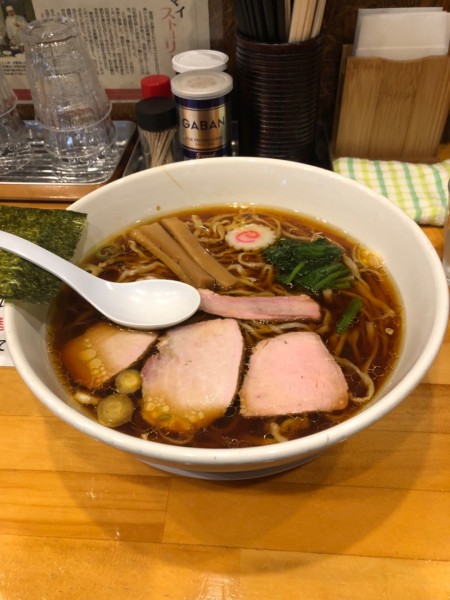 「中華そば　大盛り　生姜ラーメンに変更」@白河手打中華そば 法隆の写真