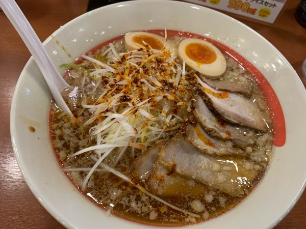 「ネギチャーシュー麺味玉チャーシュー油」@幸楽苑 取手店の写真