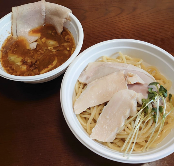 「味噌つけ麺 半チャーシュー」@濃厚つけ麺 茜堂の写真