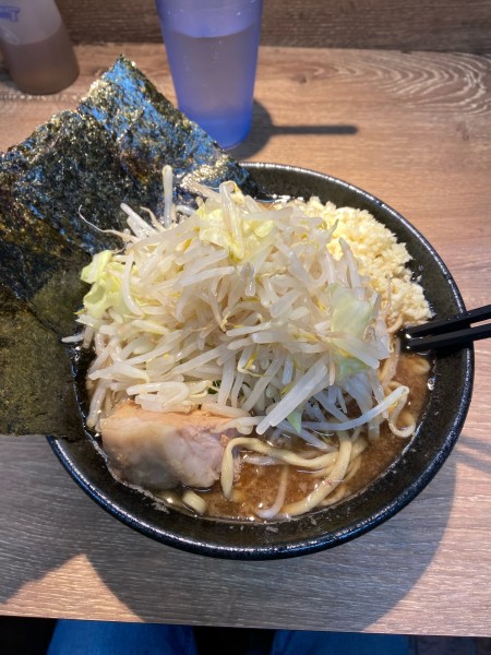 「ミニラーメン(350g)ニンニク、900円」@麺屋 浜一の写真